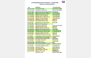 Calendrier hivernal 2026-2027