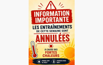 Annulation entraînements - canicule