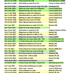 Calendrier hivernal 2026-2027